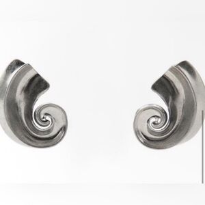 Silver semicircular earrings New